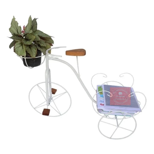 Bicicleta Decorativa de Ferro Rústica Branca